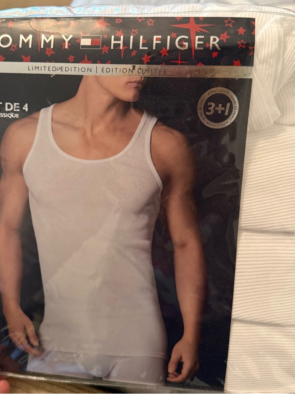 Tommy Hilfiger Men's White Ribbed Tank Undershirts-4 pack